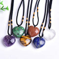 30mm Heart Shaped Crystal Natural Stone Rose Quartz Adjustable Pendant Necklace Gemstone Jewelry Pendant