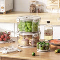 2022 Hot Sell Kitchen Plastic Containers Food with Lid Fresh-keeping Refrigerator Fridge Organizer Container Set