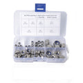 BAJUTU 60Pcs 304 Stainless Steel Lock Nut Assembly Nylon Insert Hexagon Lock Nut Self Locking Nut Nylon Lock