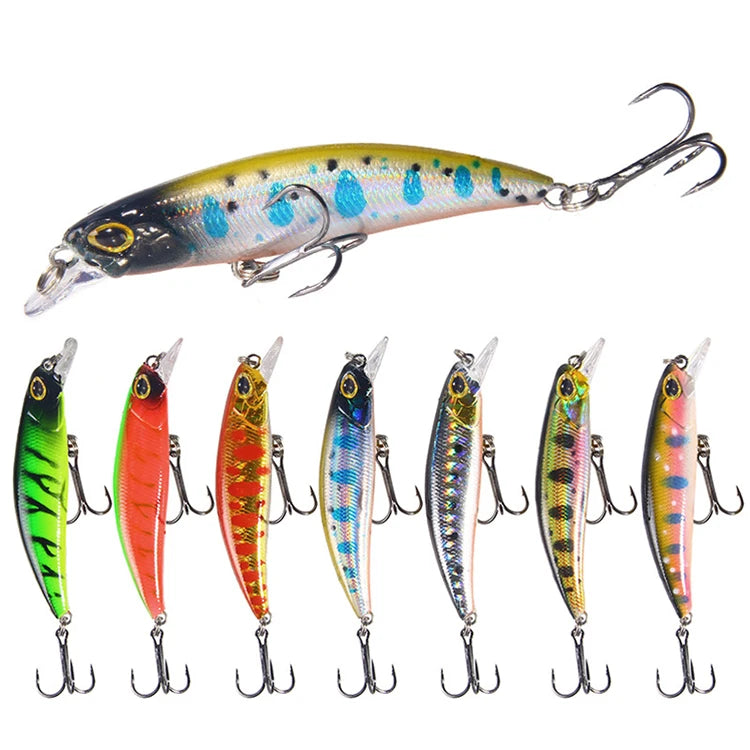 WEIHE Minnows Fishing Lure 4g 7cm Jerkbait Sinking Fishing Wobblers Hard Crank Bait Artificial Pike Carp Swimbait