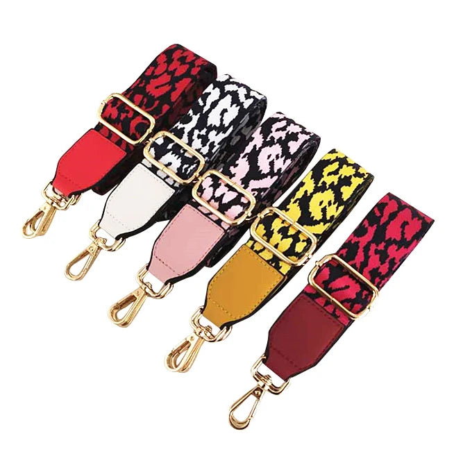 Meetee B-J114 Multicolor Leopard Print With Leather Wide Strap Adjustable Bag Accessories