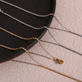 18K Gold Plated Stainless Steel None Tarnished Minimalist Simple Cubic Zirconia Diamond Bracelet&Bangle Necklace Jewelry