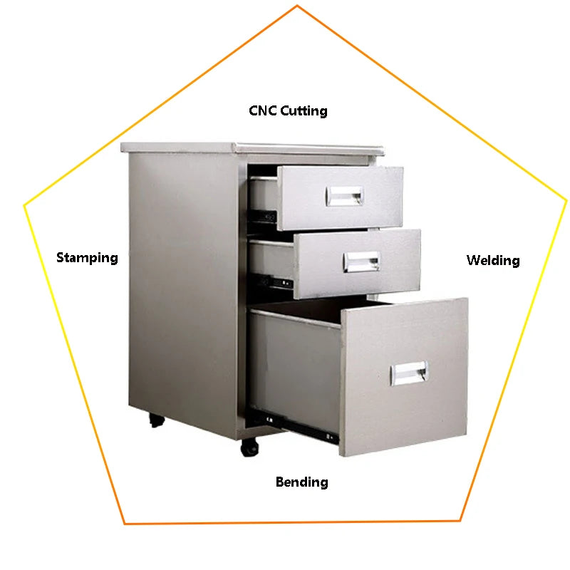 Stainless Steel Medical Drawer Cabinet Anti-Corrosion Lab Equipment Storage with Sliding Rails CE Certified