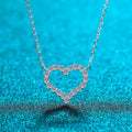 Silver 925 Original Diamond Test Past 0.3-1.2 Ct Brilliant Cut D Color Moissanite Heart Pendant Necklace Platinum Plated Chain