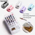 2 in 1 New Manicure 30-Hole Nail Grinding Polish Head Clean Storage Box Clean Dust Nail Drill Bits Display Box