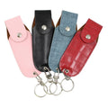 Portable Fashion Outdoor Pepper Holster PU Leather Lipstick Case Key Ring Folding Stainless Steel Straw Storage Bag Tool Pouch