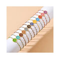 Colorful Astrology Charm Sign Zodiac Bracelet Gold Plated Stainless Steel Chain Round Shaped Horoscope Bracelet Bangle