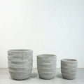 Classic Roman Style Big Cement Outdoor Floor Planter Pots Hand Carved 3 Sizes for Planting or Decor