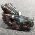 2026 Hand Carved Natural African blood stone Quartz Dragon Head Skulls Crystal Healing Dragon Skulls For Healing
