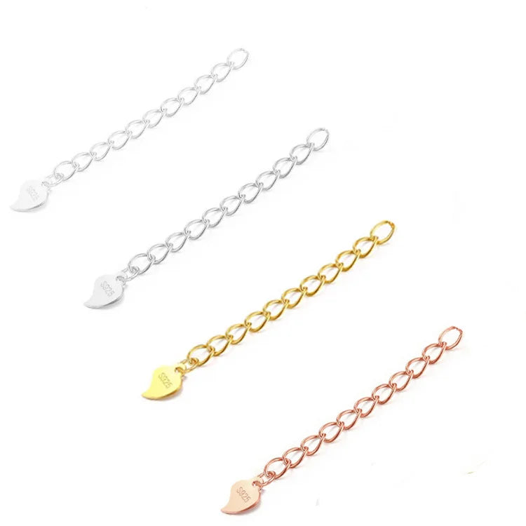 Hot Sale 925 Silver Extender Chain for Jewelry Making Bracelet 2.5mm Sterling Silver Tail Chain