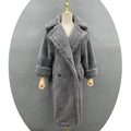 2022 New Design Handmade 100% Lamb Fur Coat Women Classic Teddy Bear Shearing Coat Long Trench Coat