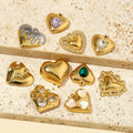 Beimai OEM Pendant Heart Stainless Steel Jewelry Colorful Diamond Heart Faith Charms for Jewelry Making Necklace Pendant
