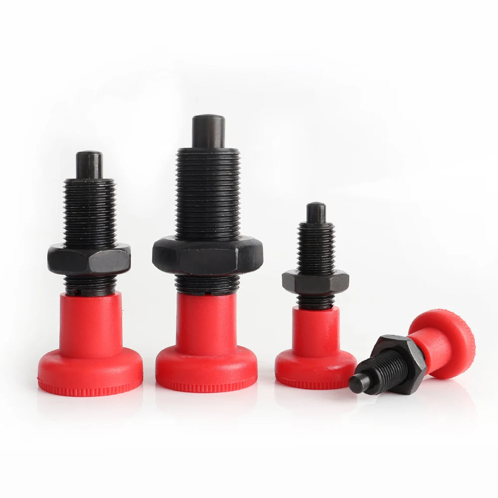 VEICH VCN219 Factory Outlet Red Knob Carbon Steel Indexing Plunger Spring Pull Black Oxide Fine Thread Lock-Out for Machinery