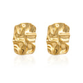 Chris April in Stock Silver 316L Stainless Steel Organic Bumpy Texture Big Sized Statement Earrings