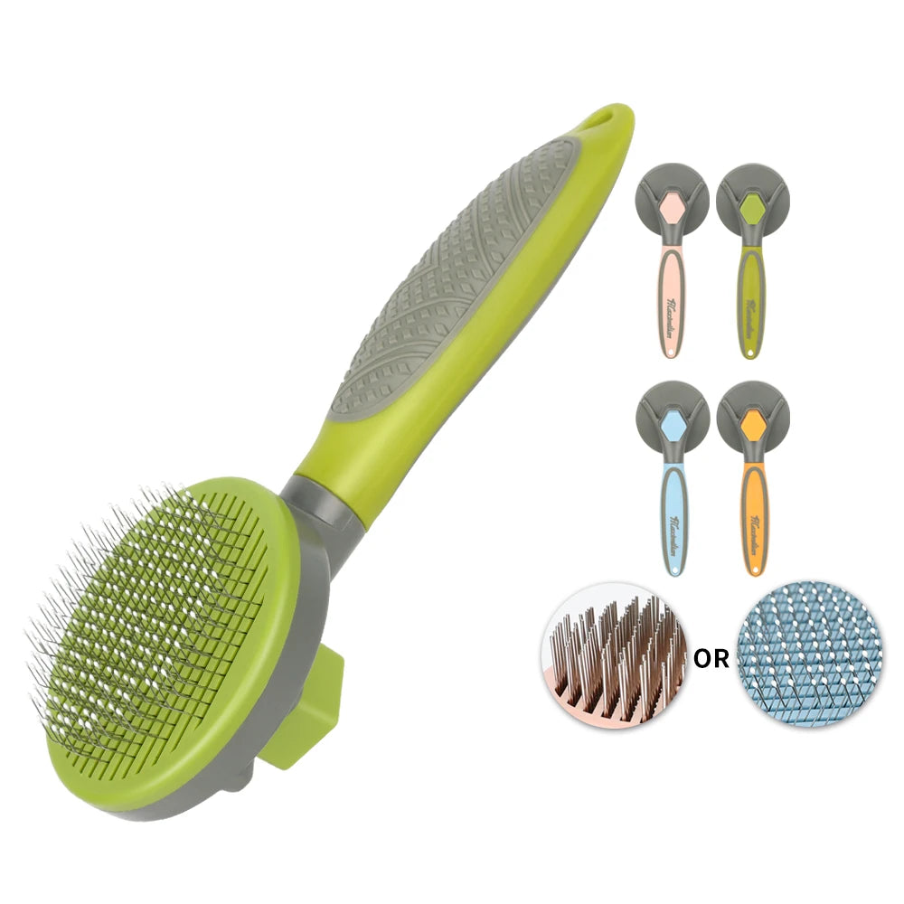 Factory Wholesale Color Box Packaging Self Cleaning Pet Pin Brush Cat Dog Grooming Slicker Brush