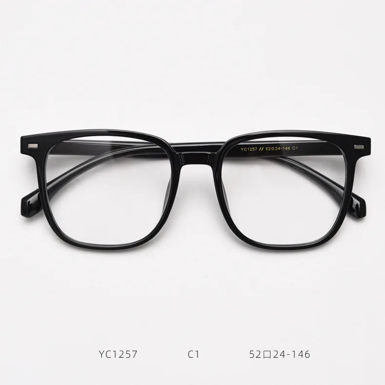 2024 Ultra-light Fashion Flexible TR90 Square Glasses Men Women Transparent Optical Frame Anti Blue Light CE UV400 Certified YT