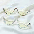 A97174 Women's New Half-frame Anti-blue Light Integrated Nose Support Point Drill Optical Glasses