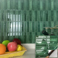 Best Seller Peel and Stick Self Adhesive Stacked Green Marble Tiles Backsplash Stick on Tiles for Kitchen Bathroom Home Decor