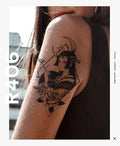 Custom Lasting 15 Days Semi-Permanent Herbal Juice Cyan CE Certified Temporary Tattoo Sticker Upper Arm Neck Quotes Ladies