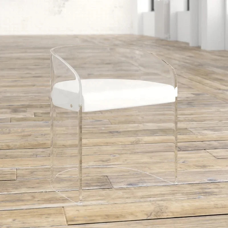 Luxury Acrylic Chair Living Room Dining Chair Mobile Home Furniture Transparent With Backrest Armchair Bedroom Makeup Chairs