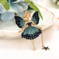 Fashion Rhinestone Butterfly Wing Fairy Angel Keychain Dancing Ballet Sparkling Crystal Keyring Pendant Metal Key Chain Decorate