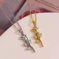 Boho Women Jewelry Accessories Flower Necklace China Factory 316l Stainless Steel Waterproof PVD Gold Rose Flower Necklace