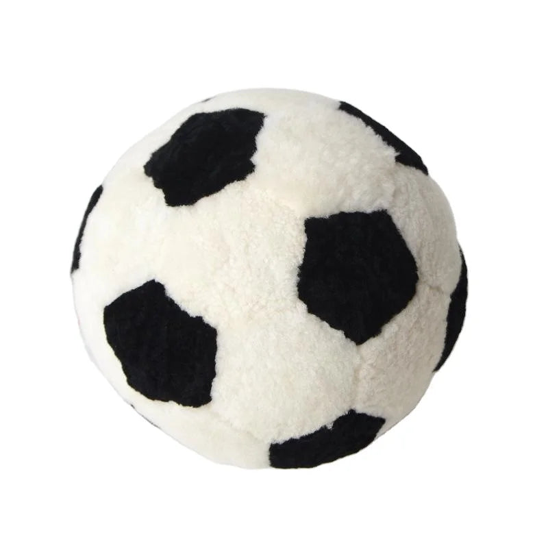 MWFur Fashion Lamb Fur Toy Football for Children Football Lamb Fur Ball Keychain Fur Ball Charm