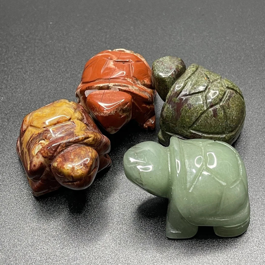 Natural Jade Stone Carving Animal Quartz Turtle Crystal Tortoise