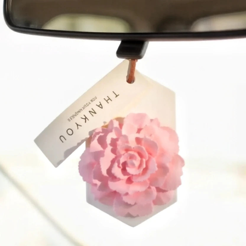 FinRu Factory Wholesale Hanging Car Carnation Wardrobe Air Freshener Ceramic Aroma Plaster Flower Fragrance Oil Reed Diffuser