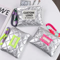 WAALUU Custom Fashion Silver Makeup Bag New Wallet Daily Cute Women Bag Rope Pendant Handheld Sweet Heart Cosmetics Bag