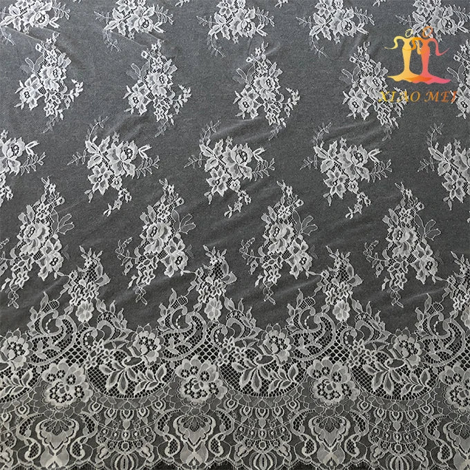 Wholesale Cheap Eco-Friendly 100% Polyester Sequins Mesh French Lace Wedding Dress Fabric XM-FL0081
