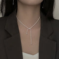 Korean Pull Telescopic Snake Bone Ball Necklace Adjustable Simple Two Wear Style Tassel Clavicle Chain Necklace Women