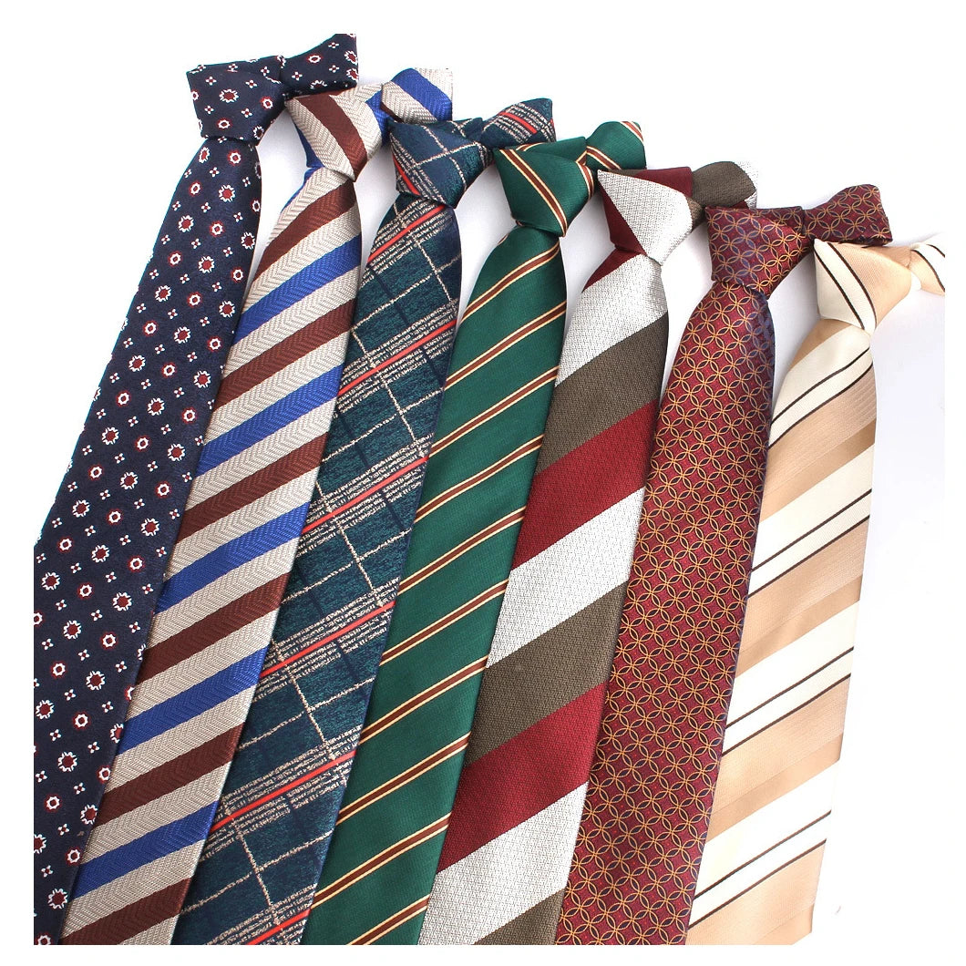 Striped Plaid Men's Tie 100% Silk Tie Men Luxury Suit Ties Polyester Male Necktie Wholesale