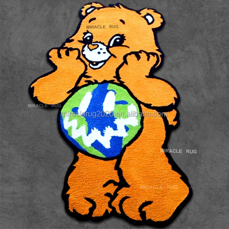 Custom Bear Shaped Rug Carpet Custom Tufted Cartoon Rugs Design Low Price Carpet Low Moq Custom Rugs MegaBDM