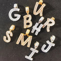 Custom  Hip Hop Gold Iced Out 26 English Alphabet J K N R P V Diamond Baguette Initial Charms Letter Pendant