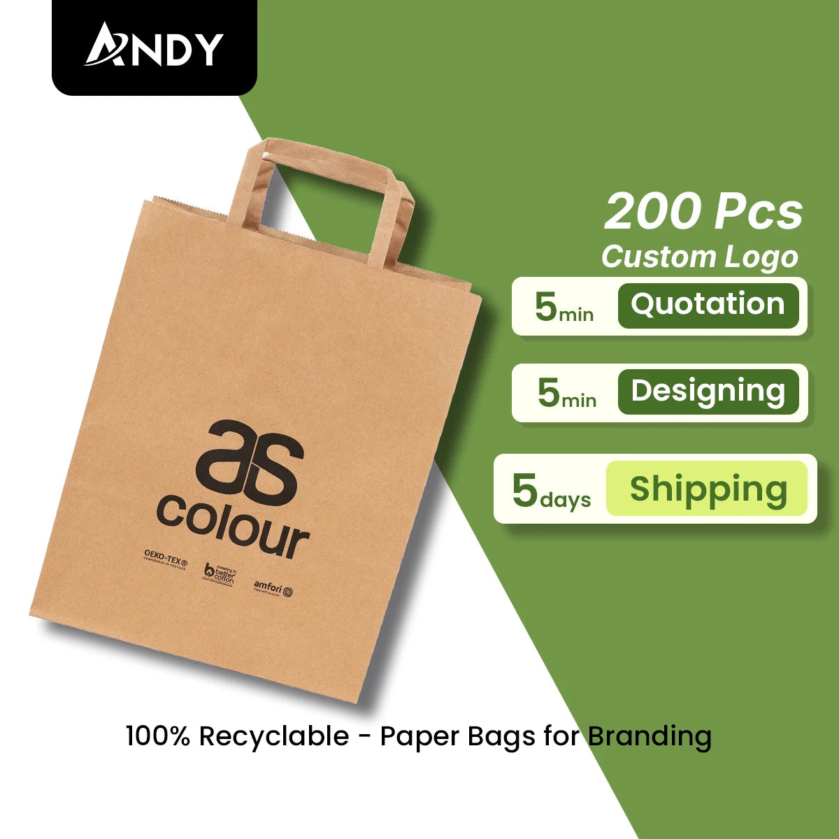 Wholesale Customizable Kraft Paper Bags Recycled Brown White with Handles for Clothing Shopping Food & Gifts Small MOQ