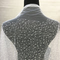 Hot Sale Soft White Bridal French Tulle Cord Lace Fabric With Beads Embroidery Chantilly Lace