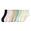 New Cute Solid Color Seamless Tube Socks Candy Light Ankle Crew With Cartoon Design Sweet Little Colorful Cotton Logo Crew