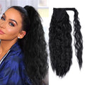 AliLeader 22 Inch Water Wave Wrap Around Ponytail Hairpiece Extensions Corn Wave Curly Pony Tails Synthetic Hair for Daily Use
