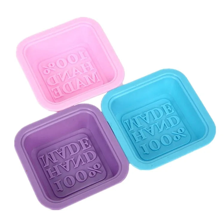 Eco-friendly 100% Food Grade 1 Cavity Embossed Engraved Designs Silicone Soap Making Molds