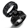 Wholesale Korean Fashion Copper Alloy Black Color Couple Finger Rings Set Rings Jewelry