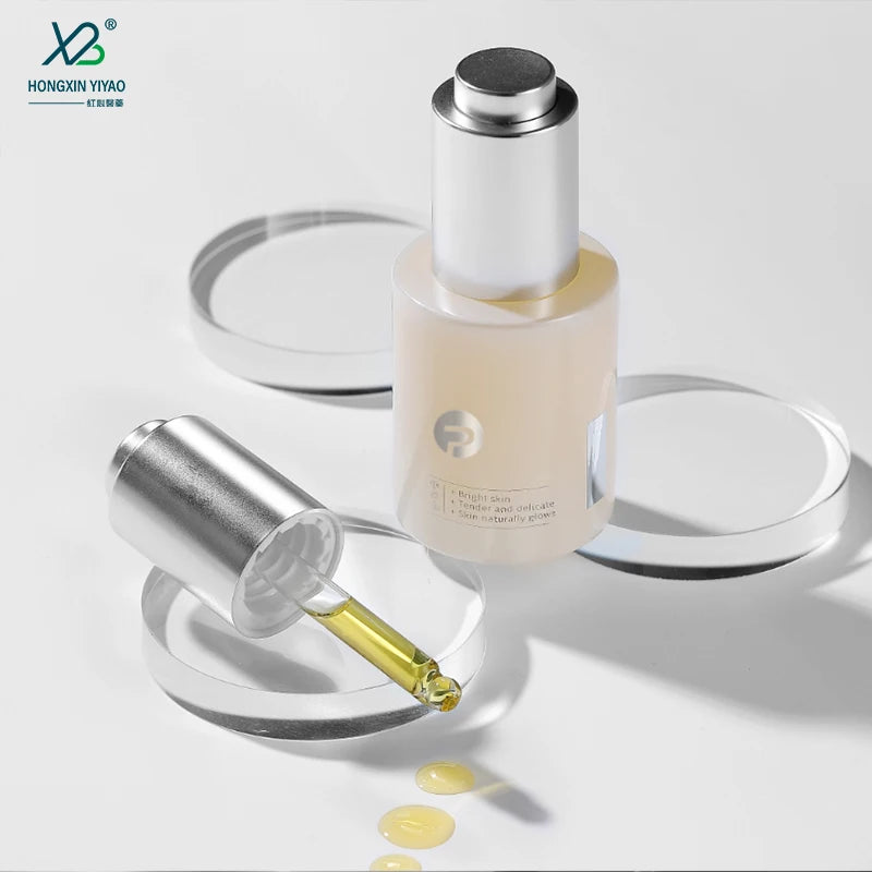 Customizable Flat Glass Dropper Bottles for Face Cream & Essential Oil 20ml/30ml/50ml Screen Printed Cosmetic Packaging