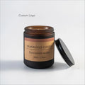 Wholesale Luxury Private Label Aromatic Handmade Amber Glass Organic Soy Wax Scented Candles Lid Christmas Father's Day