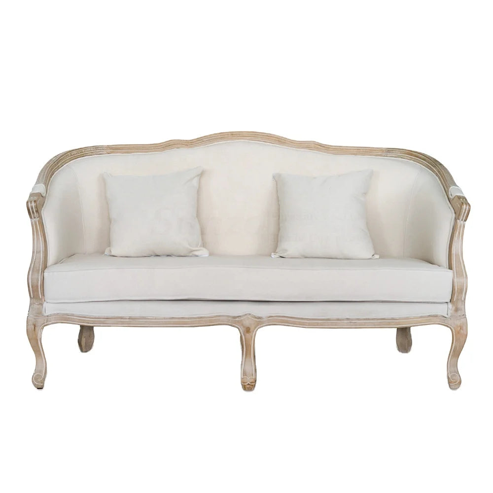 Luxury and Modern Living Room Furniture 2 Seater Fabric Linen Sofa Wedding Arm Furniture Sofa