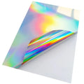 Inkjet Print A4 Size Waterproof Self-Adhesive Glossy Textured Rainbow Hologram Holographic Silver Vinyl Sticker Paper Made PP
