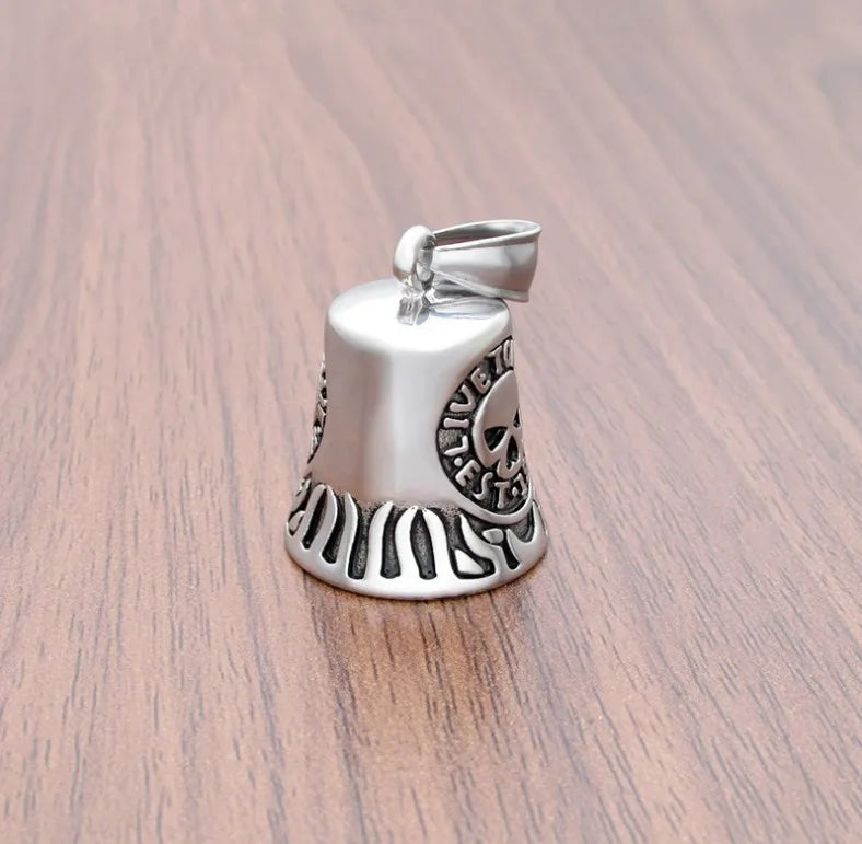 Ghost Rider Skull on Motorcycle Bell Pendant Biker Blank Guardian Bell Custom Guardian Bell