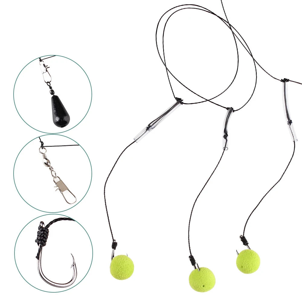 15G 25G 35G 40G European Style Carp Fishing Rig Finished Product Fishing FEEDER String Hook Lead Sinker Fishing Tackle Equipment