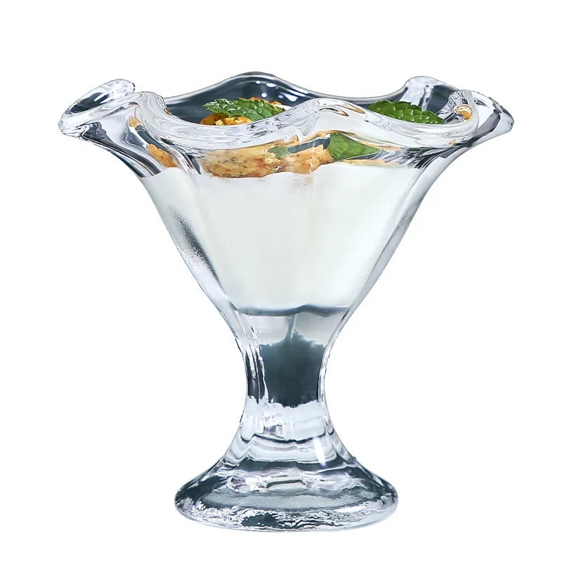 Creative Holiday Bar Dessert Glasses Pressed Ice Cream Glass Smoothie Juice Tumbler Glass