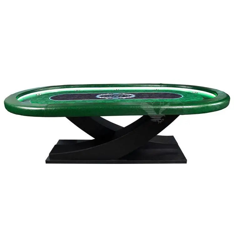 YH 102Inch High End Solid Wood Professional Casino Quality Texas Hold'em Poker Table Custom LED Lighting Strong Legs Gambling