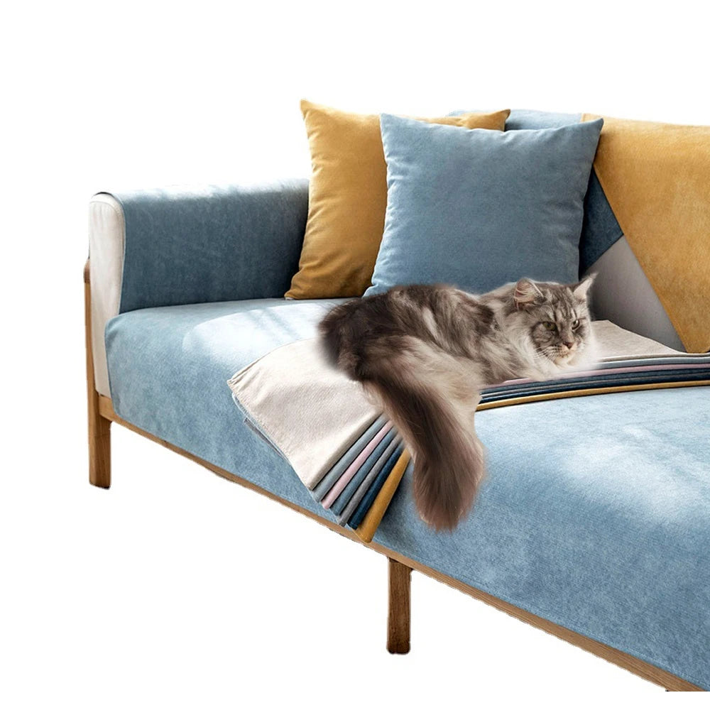 Modern Luxury Design Cartoon-Style Plush Sofa Mat Waterproof Non-Stick Hair Breathable Nylon for Dogs Cats Travel-Friendly